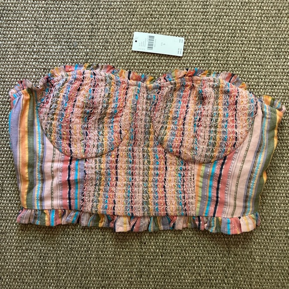 NWT Pilcro Anthropologie Shirred Crop Top - Picture 1 of 5